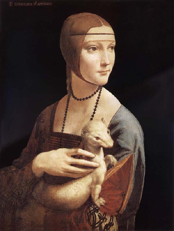 LEONARDO da Vinci Lady with the ermine oil painting picture